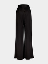 Zimmermann Tuck Wide-Leg Black Silk Trousers